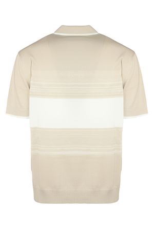Beige cotton knit polo shirt PAOLO PECORA | A019F1000001